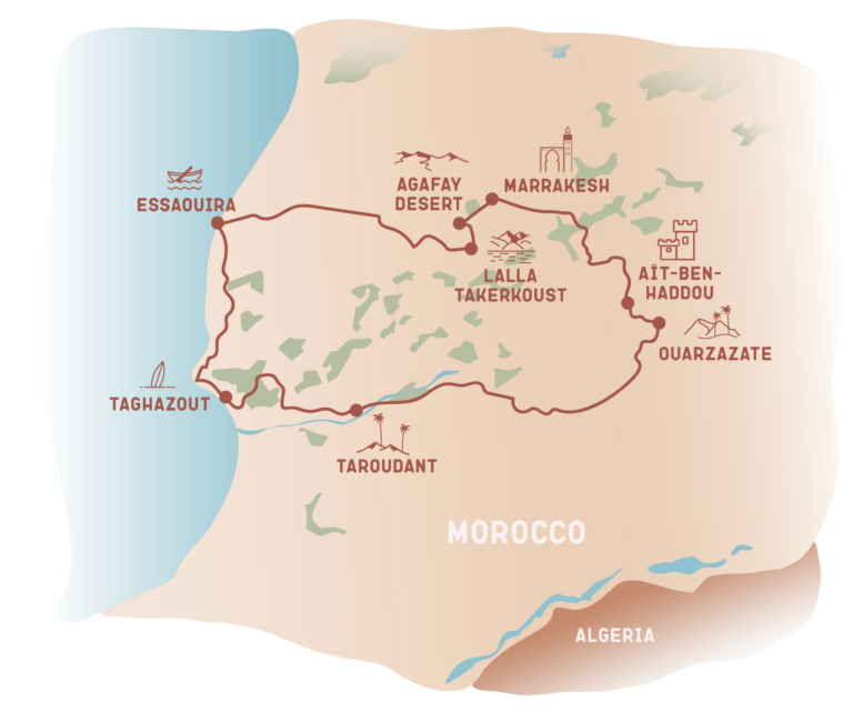 Morocco itinerary map