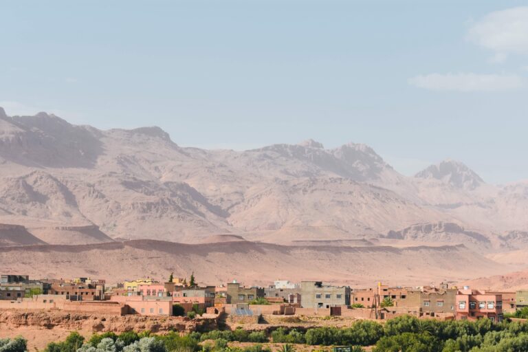 Small village at the foot of the Atlas Mountains in Morocco.